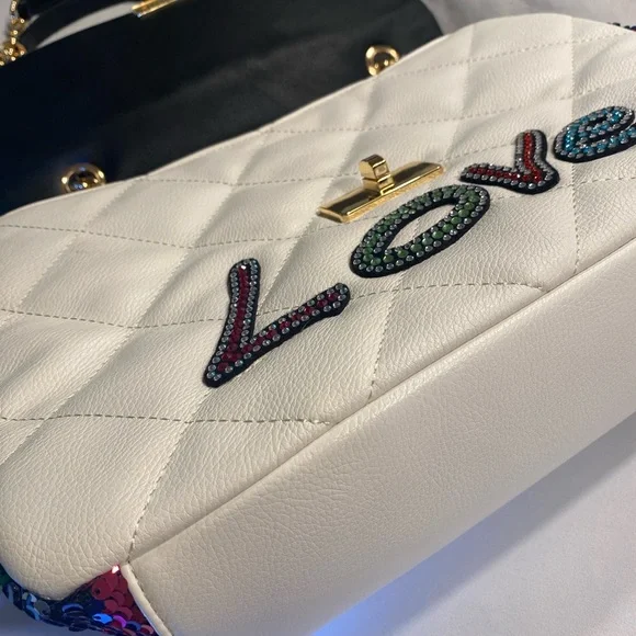 NEW! Betsey Johnson Love is Love Shoulder Bags with Colorful Jewel Accents - Picture 5 of 7